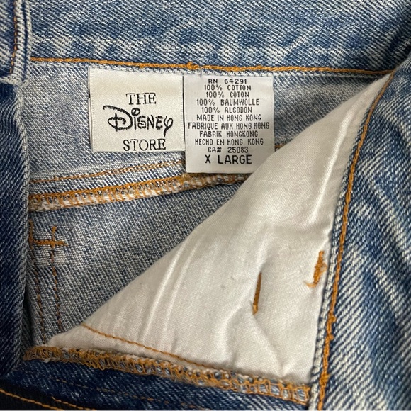 1990s Peace Love Mickey Mouse Denim Skirt The Disney Store - Picture 3 of 11